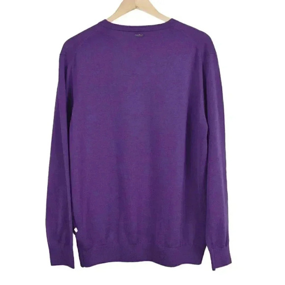 Ping Merino Wool Sweater Purple V-Neck Long Sleeve Size  Large - Picture 3 of 10